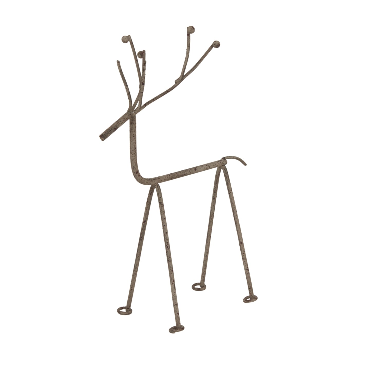 Rustic Metal Reindeer On Stand