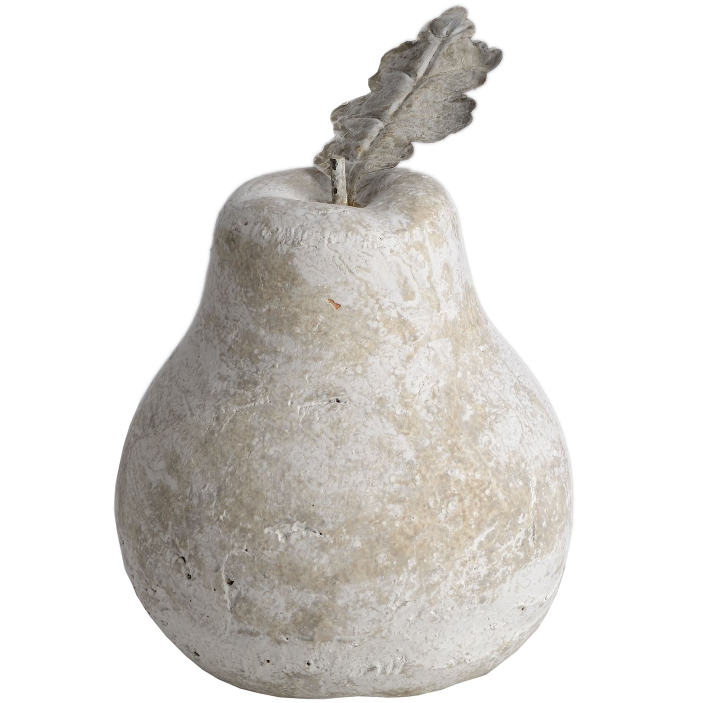 Stone Pear Medium sculpture with antiqued finish, perfect for contemporary decor and neutral styling.