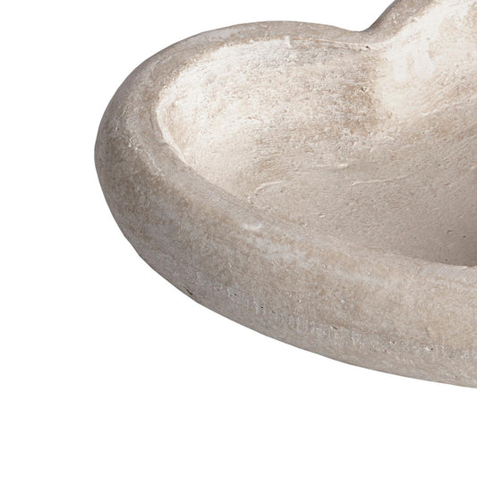 Deep Stone Heart Dish with rustic antiqued finish, showcasing unique texture and organic appeal.