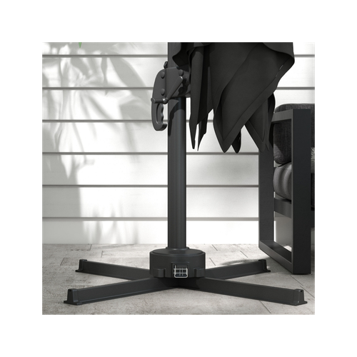 3(m) Solar LED Cantilever Parasol Adjustable Garden Umbrella Dark Grey