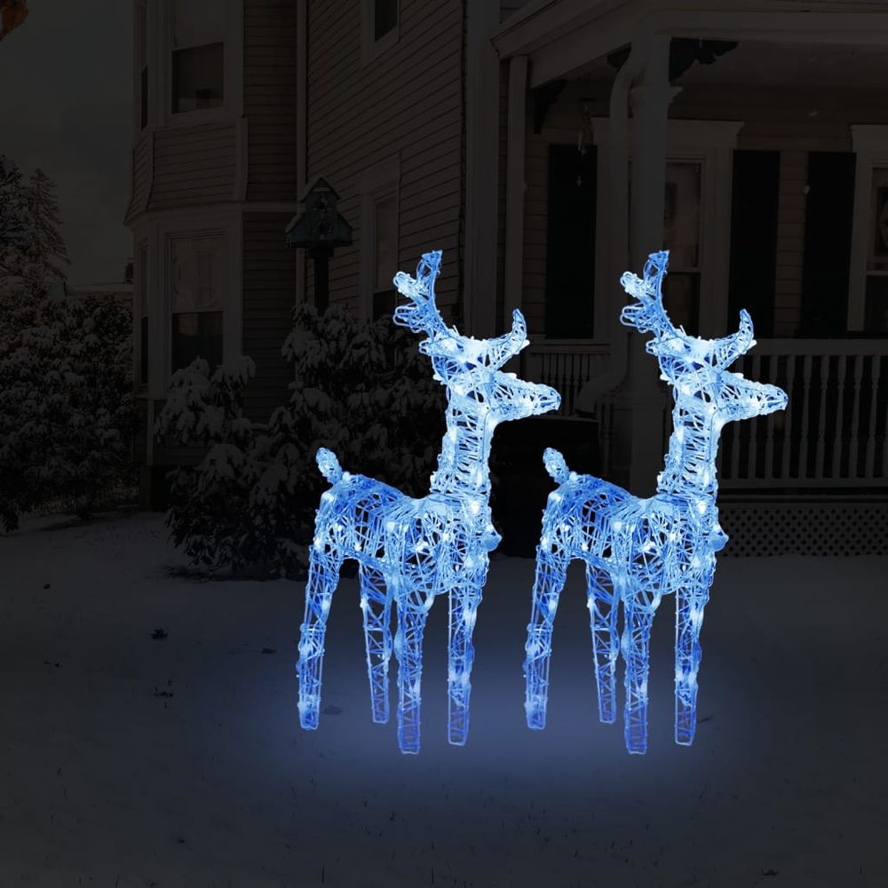 Christmas Reindeers 2 pcs Warm White 80 LEDs Acrylic