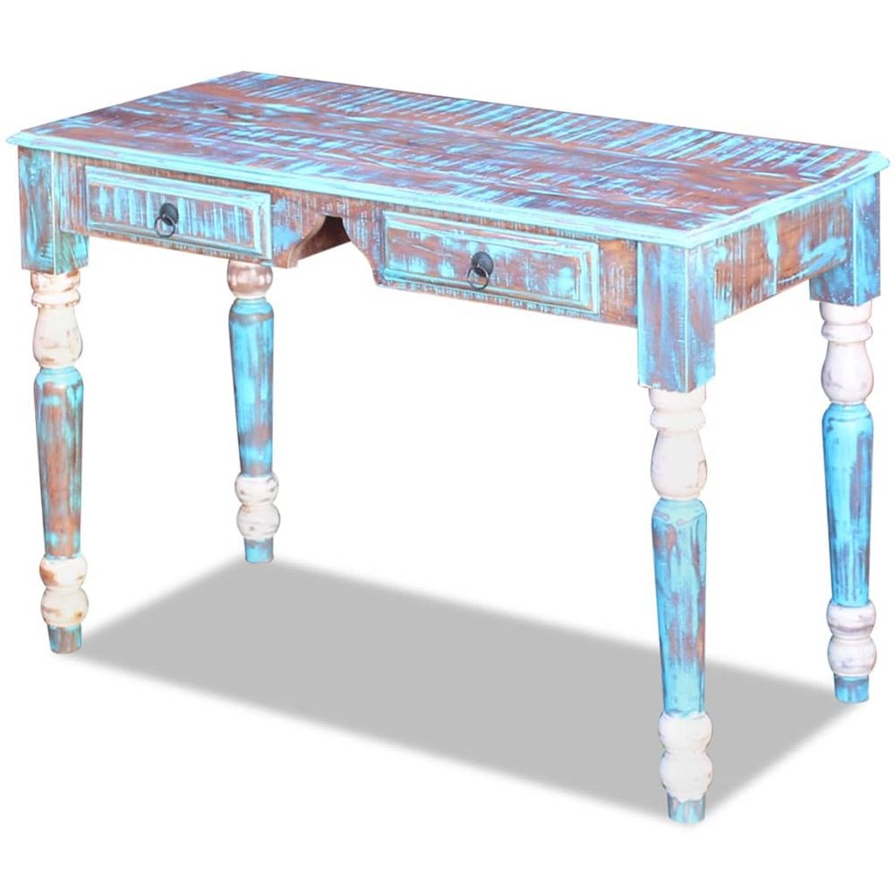 Solid Reclaimed Wood Desk (light blue)