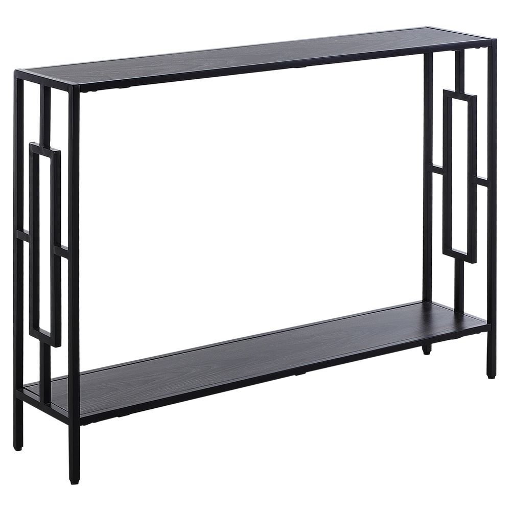 Console Table 2 Shelves MDF Steel Frame in Art Deco Square Style 76x106cm