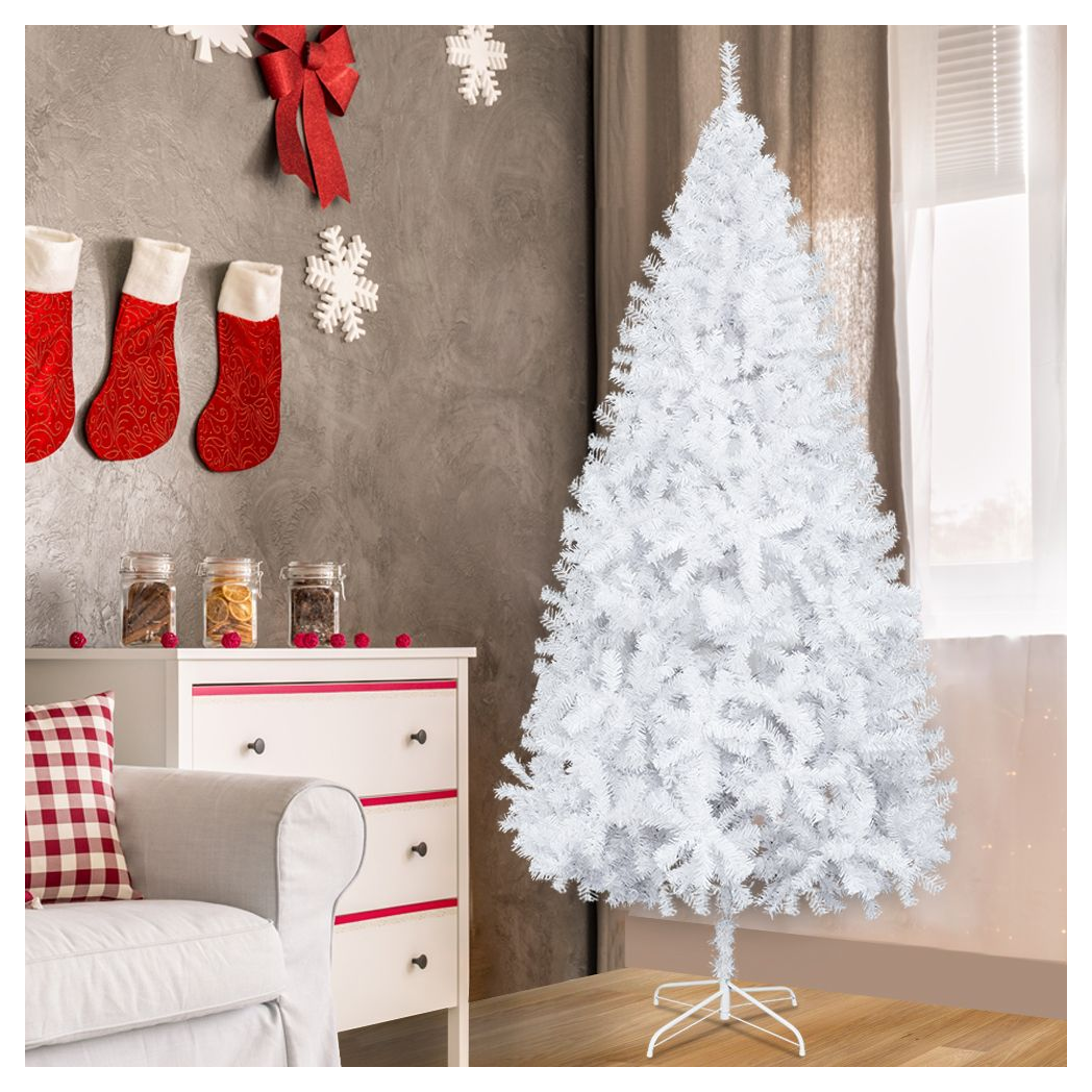 7FT Iron Leg White Christmas Tree with 950 Branches