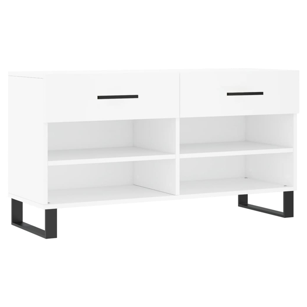 vidaXL Shoe Bench White 102x35x55 cm Engineered Wood