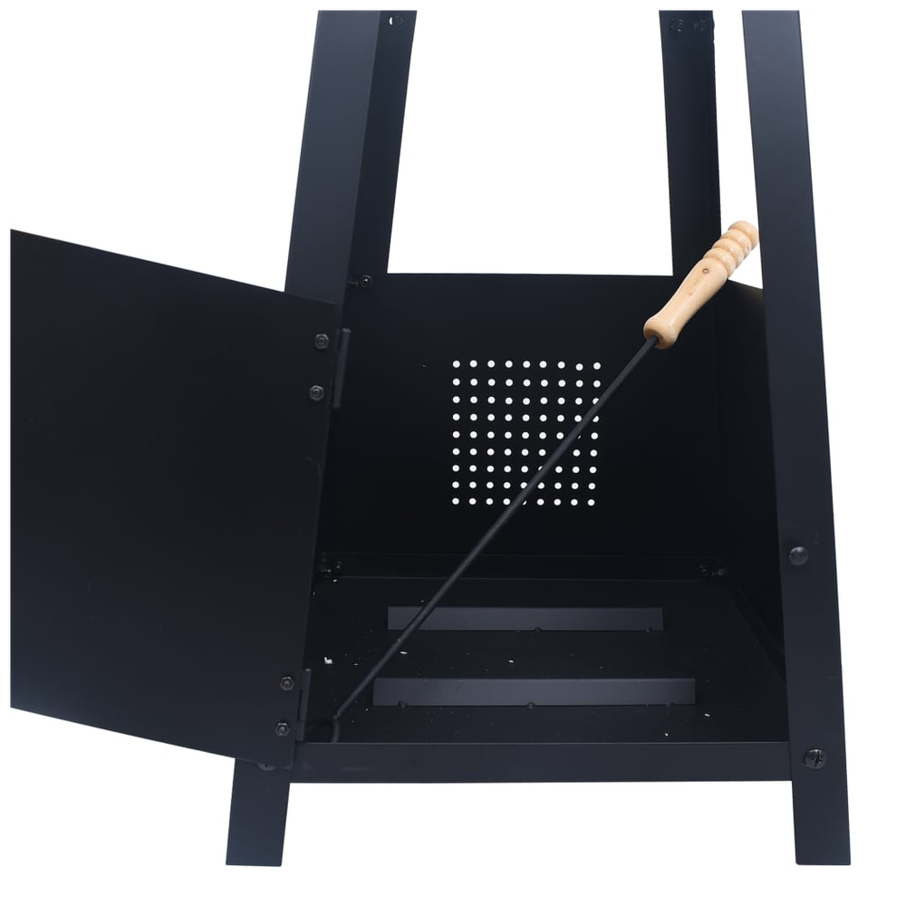 vidaXL Fire Pit Black 35x35x99 cm Steel