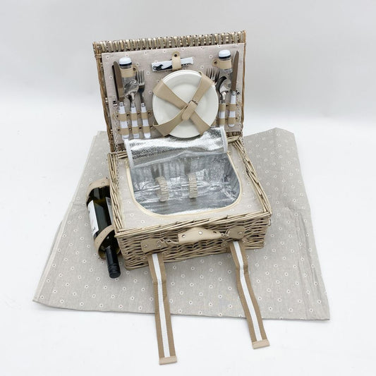 Elegant 40cm Picnic Basket with Cutlery Set | Perfect for Outdoor Gatherings