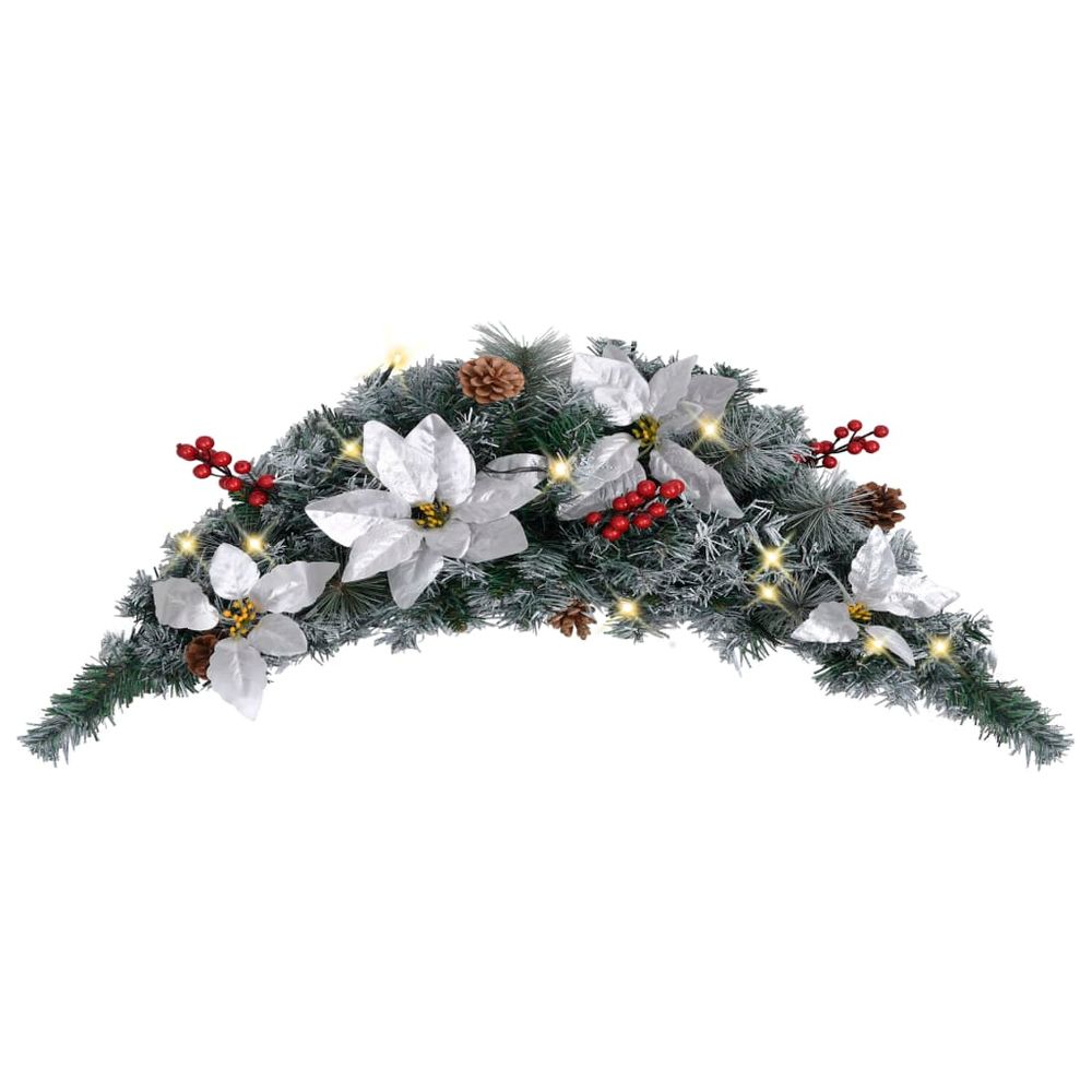 Christmas Arch with LED Lights Black 90 cm PVC