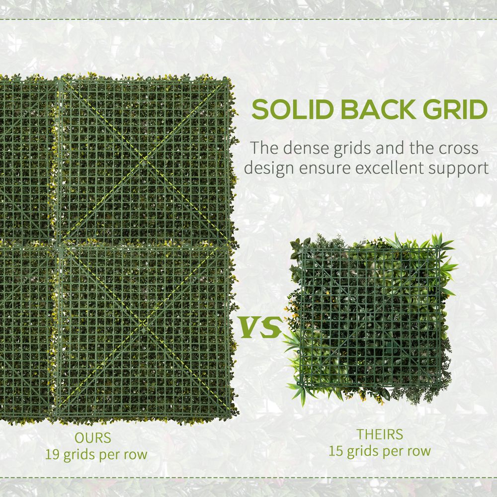 12PCS Artificial Boxwood Wall Panels 20" x 20" Grass Screen Milan Grass