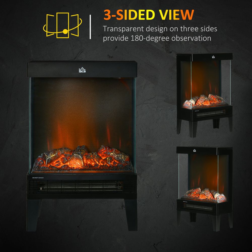 Fireplace Heater, Quiet LED Flame Effect Overheating Protection 1000/2000W