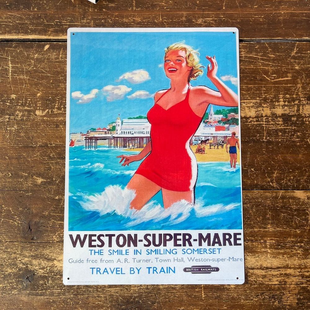 Vintage Sign British Railways Retro Advertising, Weston-Super-Mare, Somerset