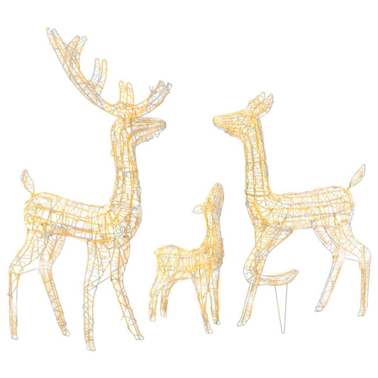 Acrylic Reindeer Family Christmas Decoration (with LED light Warm White)