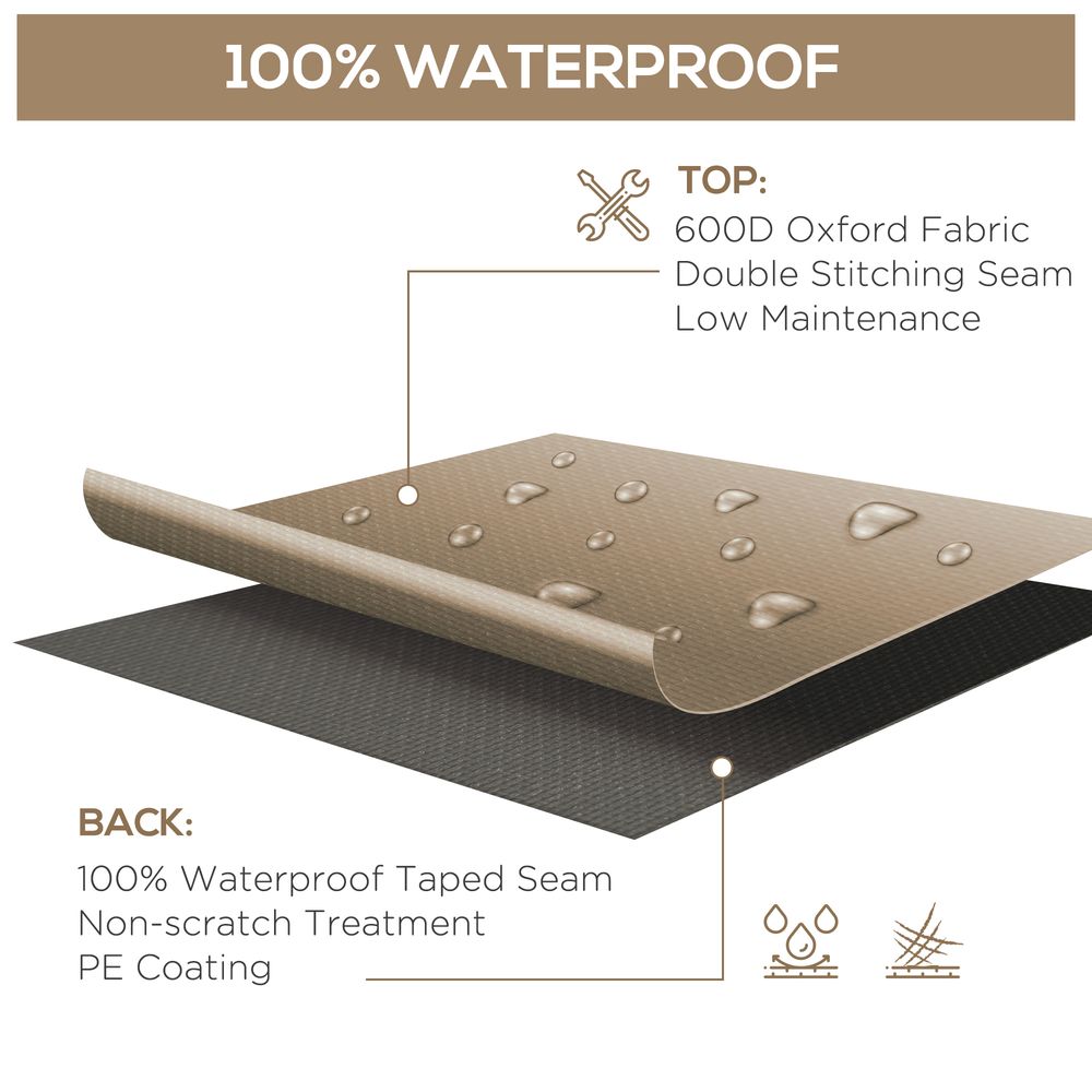 275x205cm Outdoor Furniture Protective Cover Water UV Resistant Beige Outsunny