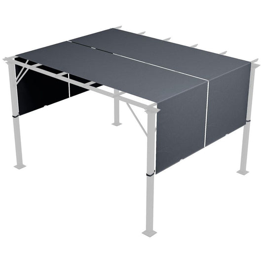 Outsunny 2Pcs Pergola Replacement Canopy, 4.9 x 1.2m, UV Protection, Dark Grey