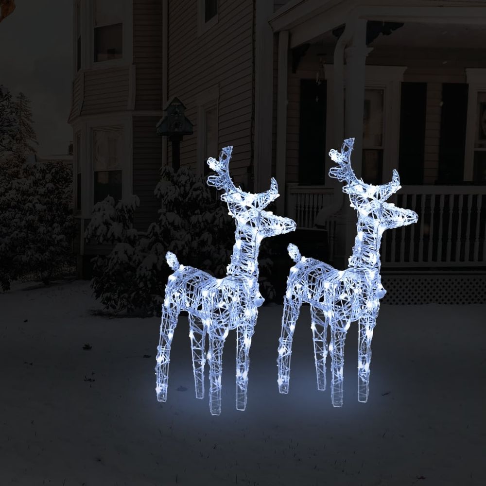 Christmas Reindeers 2 pcs Warm White 80 LEDs Acrylic