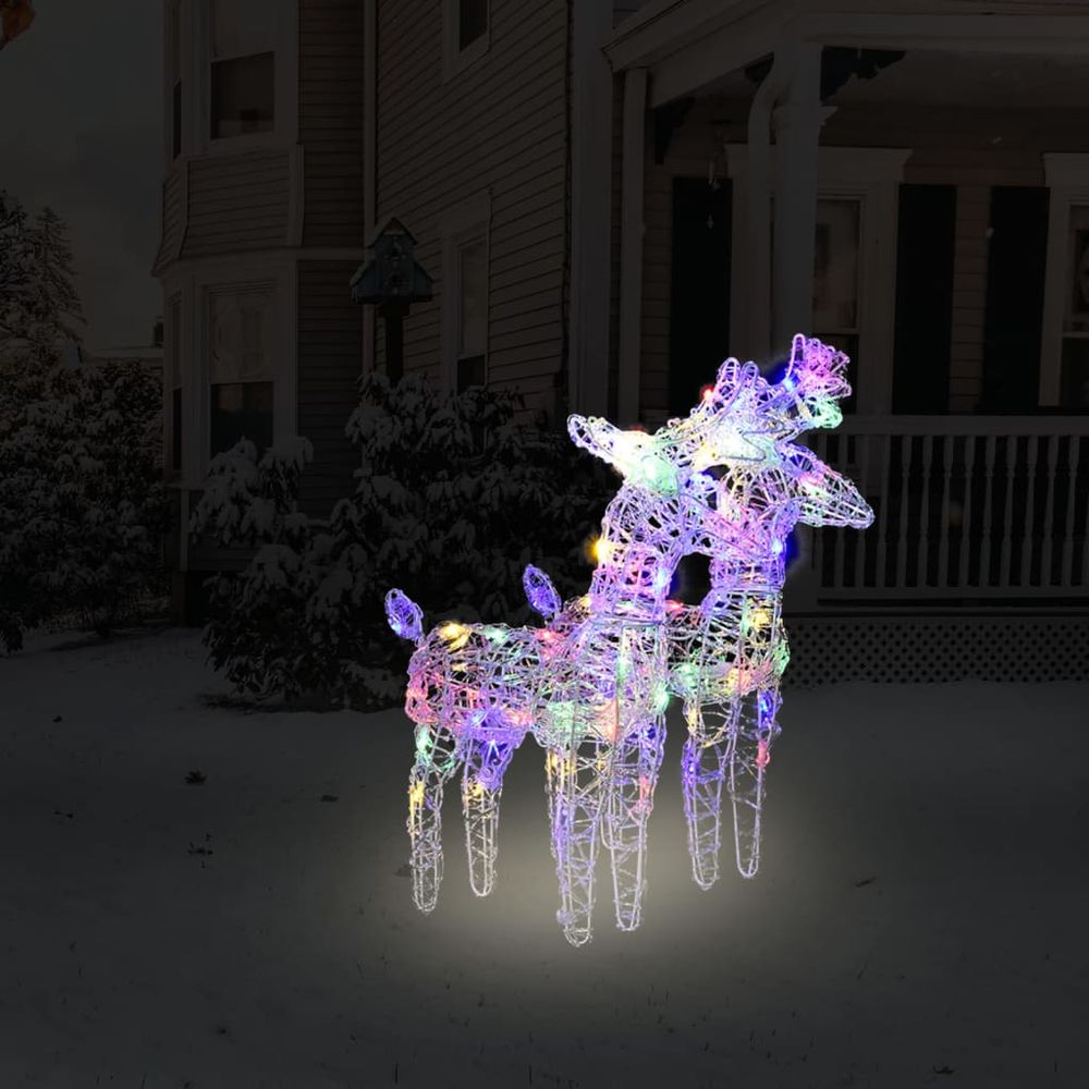 Christmas Reindeers 2 pcs Warm White 80 LEDs Acrylic