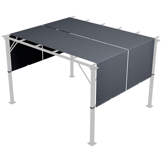 Outsunny 2Pcs Pergola Replacement Canopy, 4.9 x 1.2m, UV Protection, Dark Grey