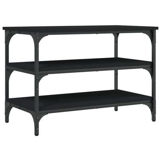 vidaXL Shoe Bench Black 70x38.5x49 cm Engineered Wood