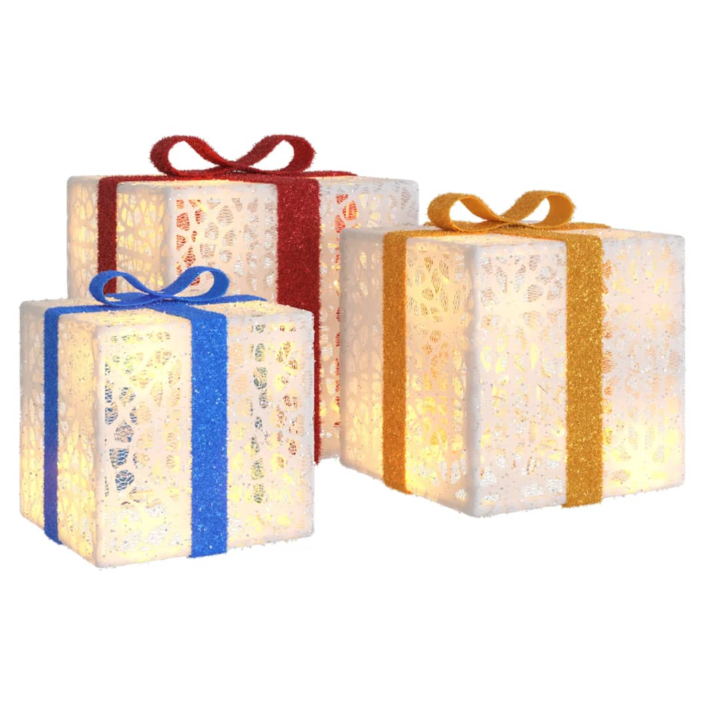 Christmas Boxes 3 pcs 64 LEDs (with lights warm white)
