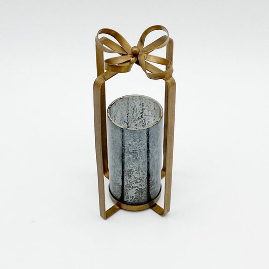 10" ANTIQUE GOLD PILLAR HOLDER