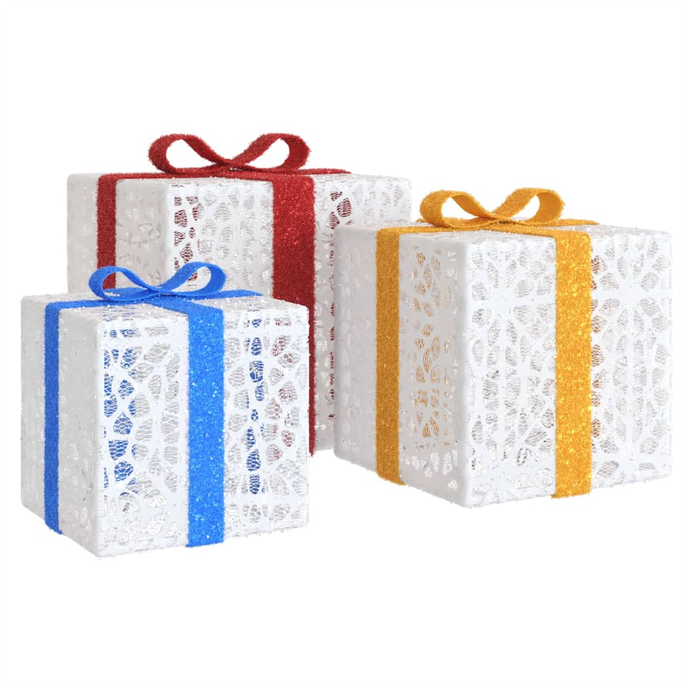 Christmas Boxes 3 pcs 64 LEDs (with lights warm white)