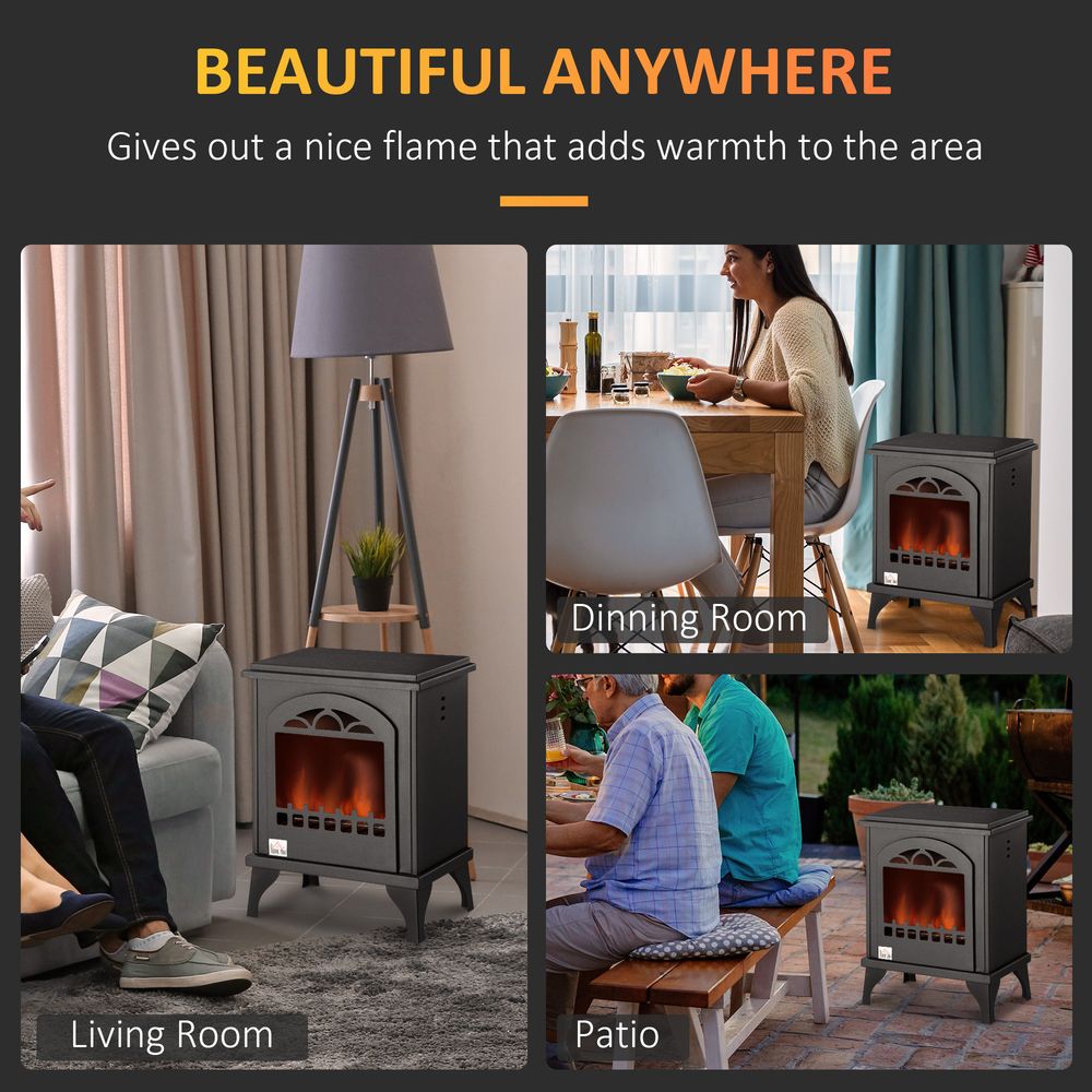 Free Standing Bio Ethanol Fireplace Heater with 1.5L Tank, Black HOMCOM