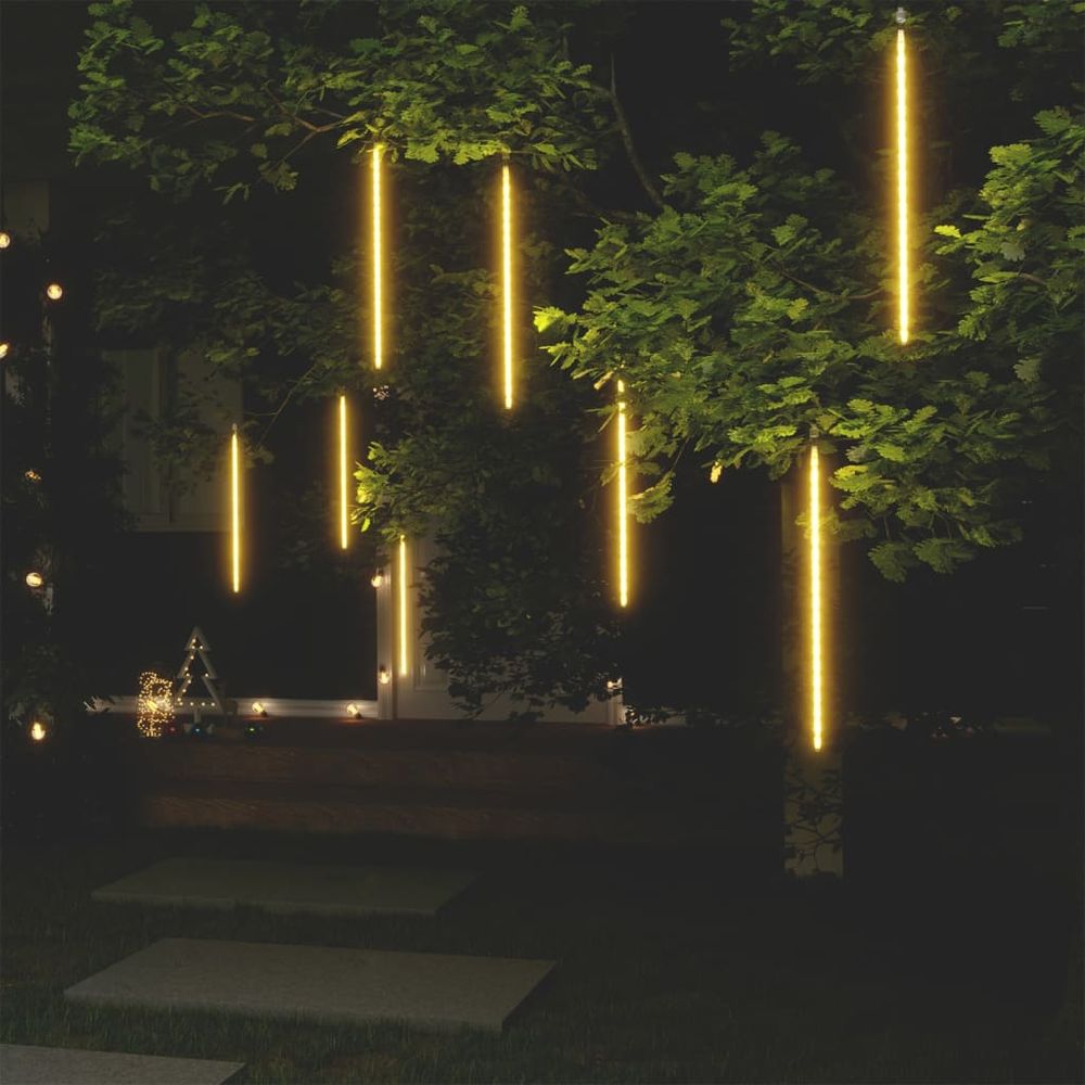 Meteor Lights 8 pcs 30 cm Warm White 192 LEDs Indoor Outdoor