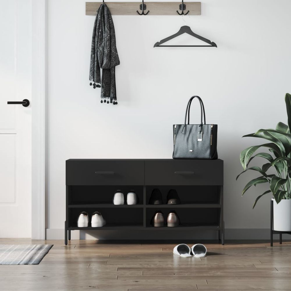 vidaXL Shoe Bench White 102x35x55 cm Engineered Wood