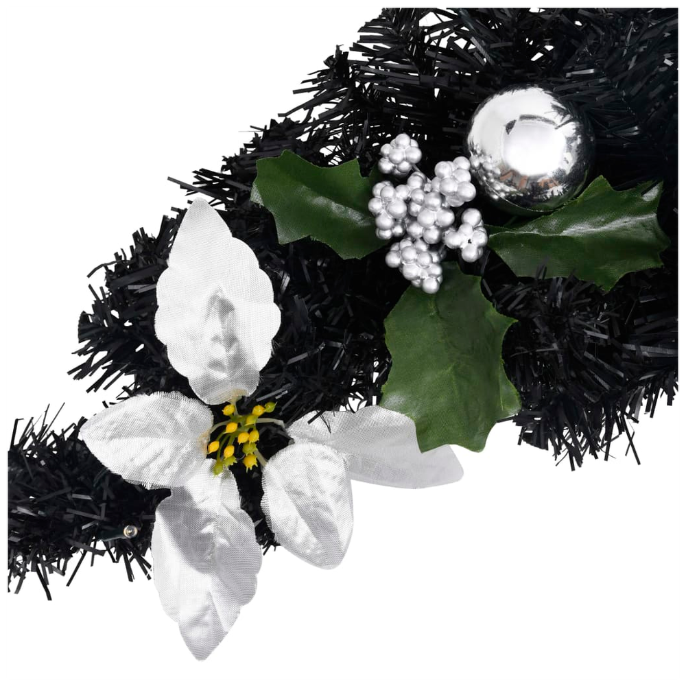 Christmas Arch with LED Lights Black 90 cm PVC