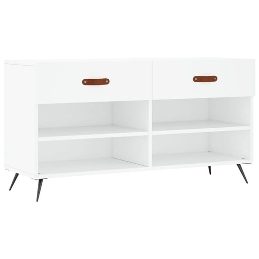 vidaXL Shoe Bench White 102x35x55 cm Engineered Wood