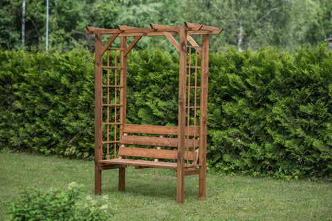MyhomenestUK Pergola Two Seat Garden Bench- Garden Arbour - HomenestUK