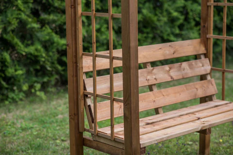 MyhomenestUK Pergola Two Seat Garden Bench- Garden Arbour - HomenestUK