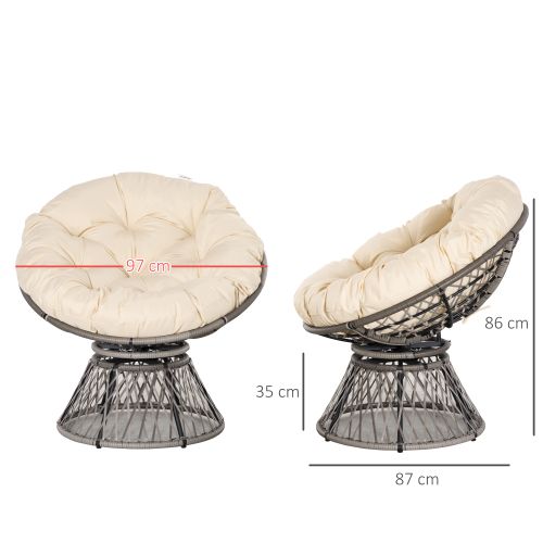 360 Swivel Rattan Papasan Moon Bowl Chair - HomenestUK