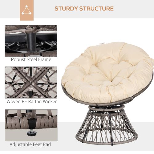 360 Swivel Rattan Papasan Moon Bowl Chair - HomenestUK