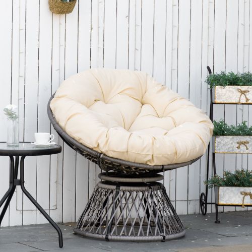 360 Swivel Rattan Papasan Moon Bowl Chair - HomenestUK
