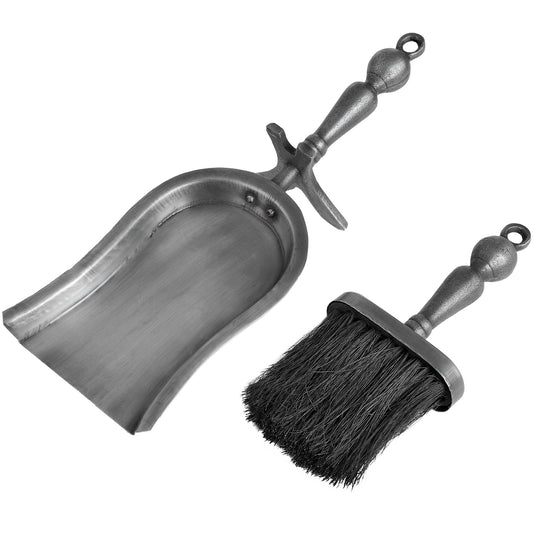 Hearth Tidy Set in Antique Pewter Effect Finish - HomenestUK