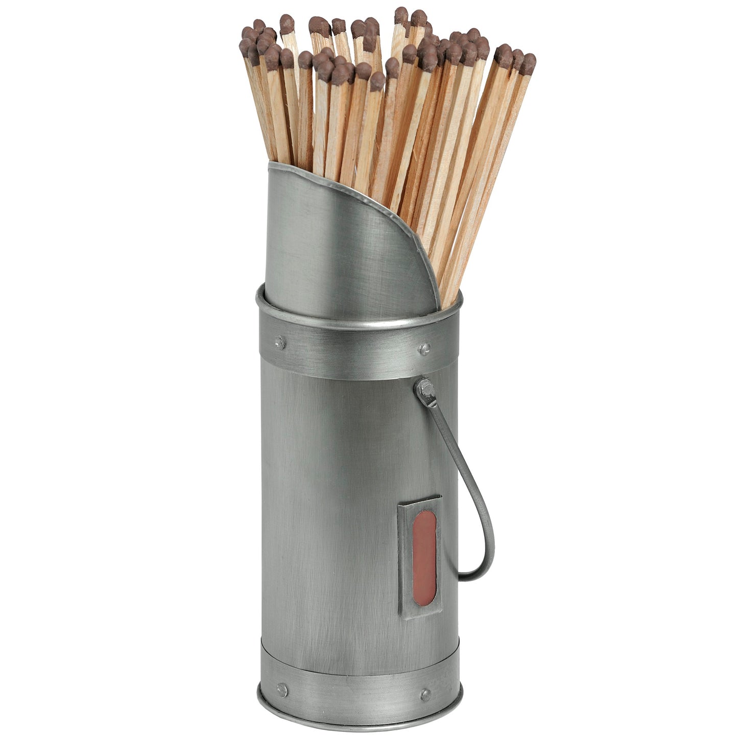 Antique Pewter Match Holder With 60 Matches - HomenestUK