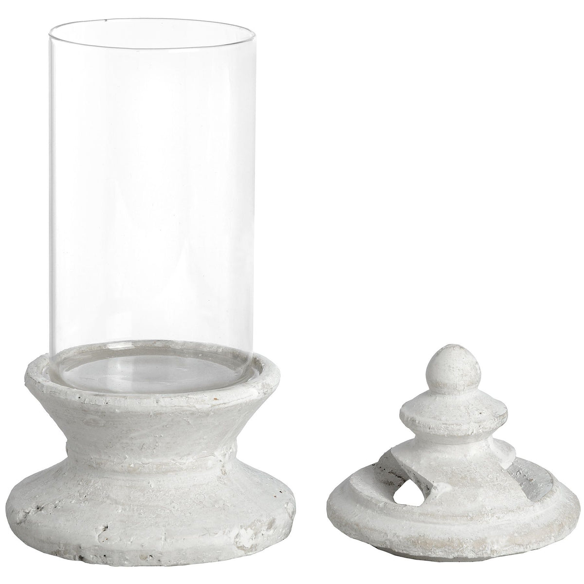 Glass Candle Holder in white