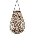 Large Wicker Bulbous Lantern Gifts & Accessories in brown styled interior setting, luxury home decor