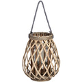 Small Wicker Bulbous Lantern Gifts & Accessories in brown styled interior setting, luxury home decor