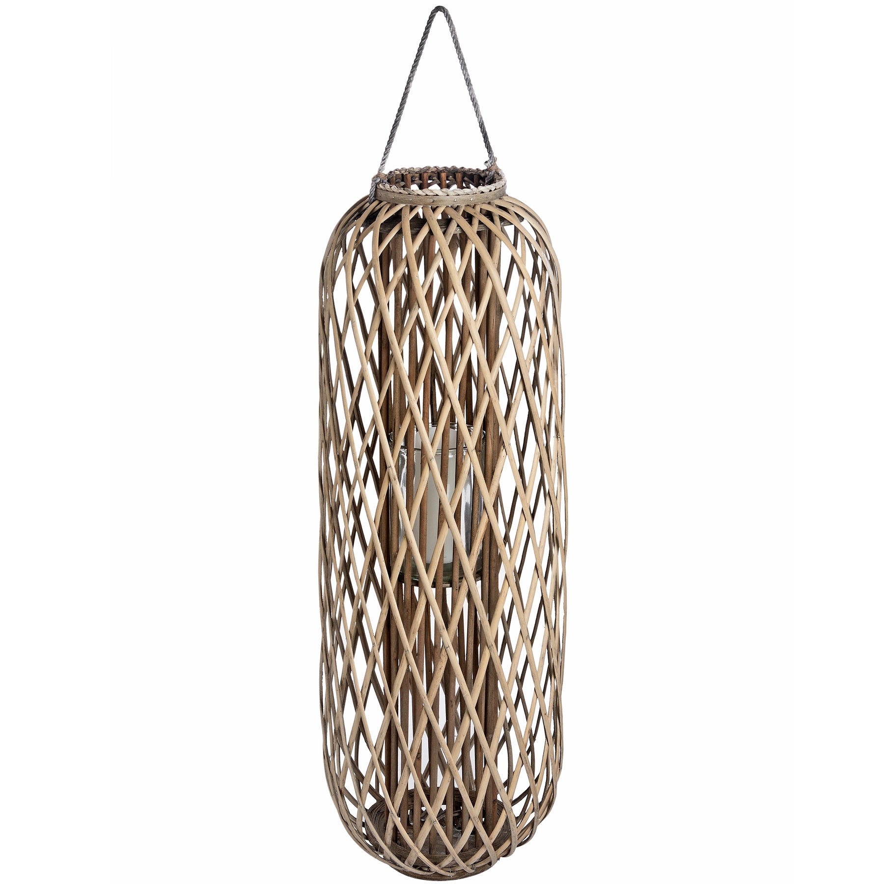 Huge Standing Wicker Lantern Gifts & Accessories in brown styled interior setting, luxury home decor