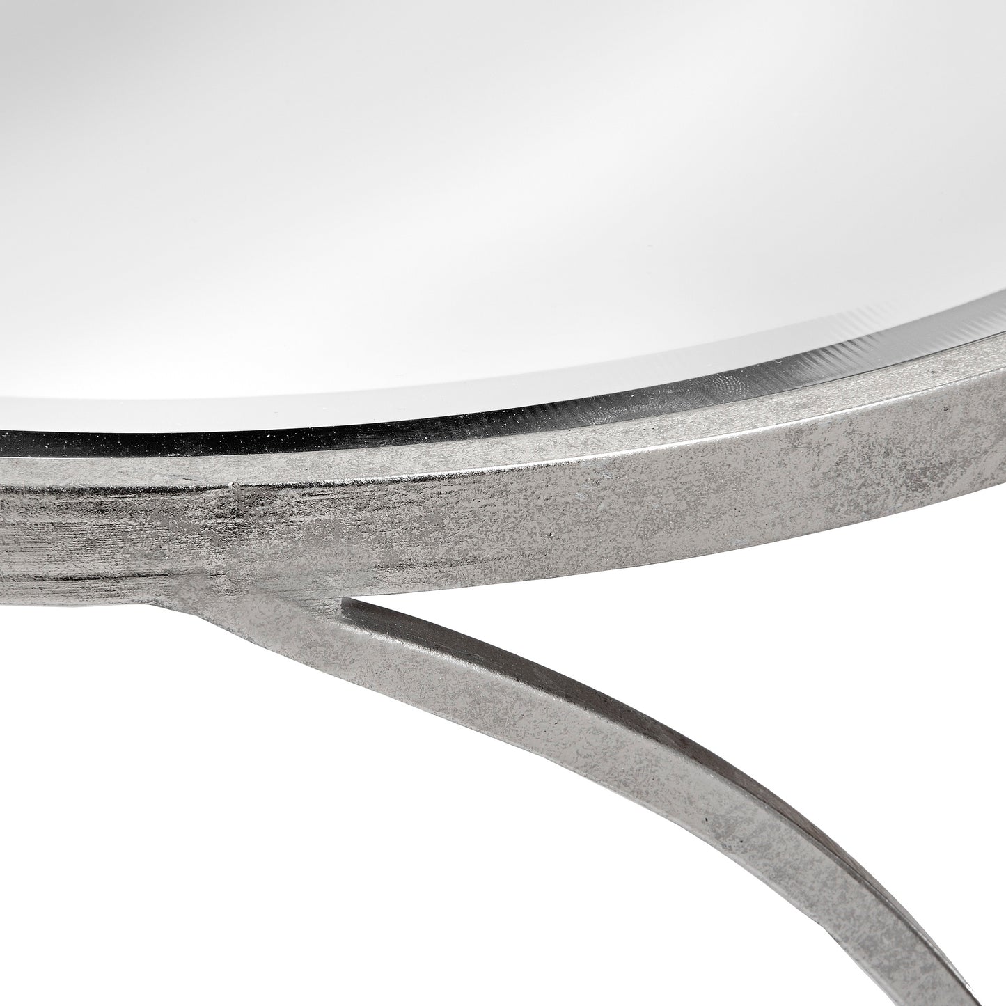 Silver Curved Design Set Of 2 Side Tables - HomenestUK