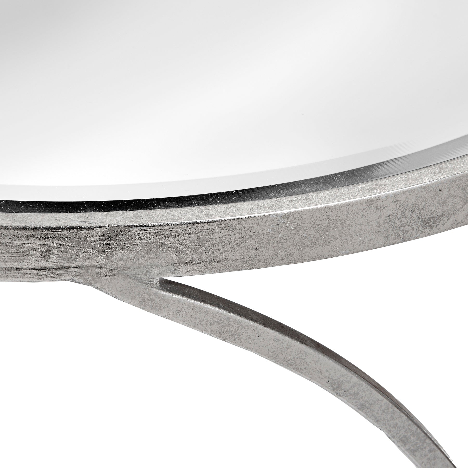 Silver Curved Design Set Of 2 Side Tables - HomenestUK