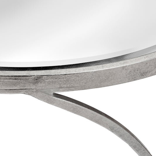Silver Curved Design Set Of 2 Side Tables - HomenestUK