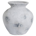 Downton Large Antique White Vase CERAMIC in stone displayed on a console table, luxury home decor