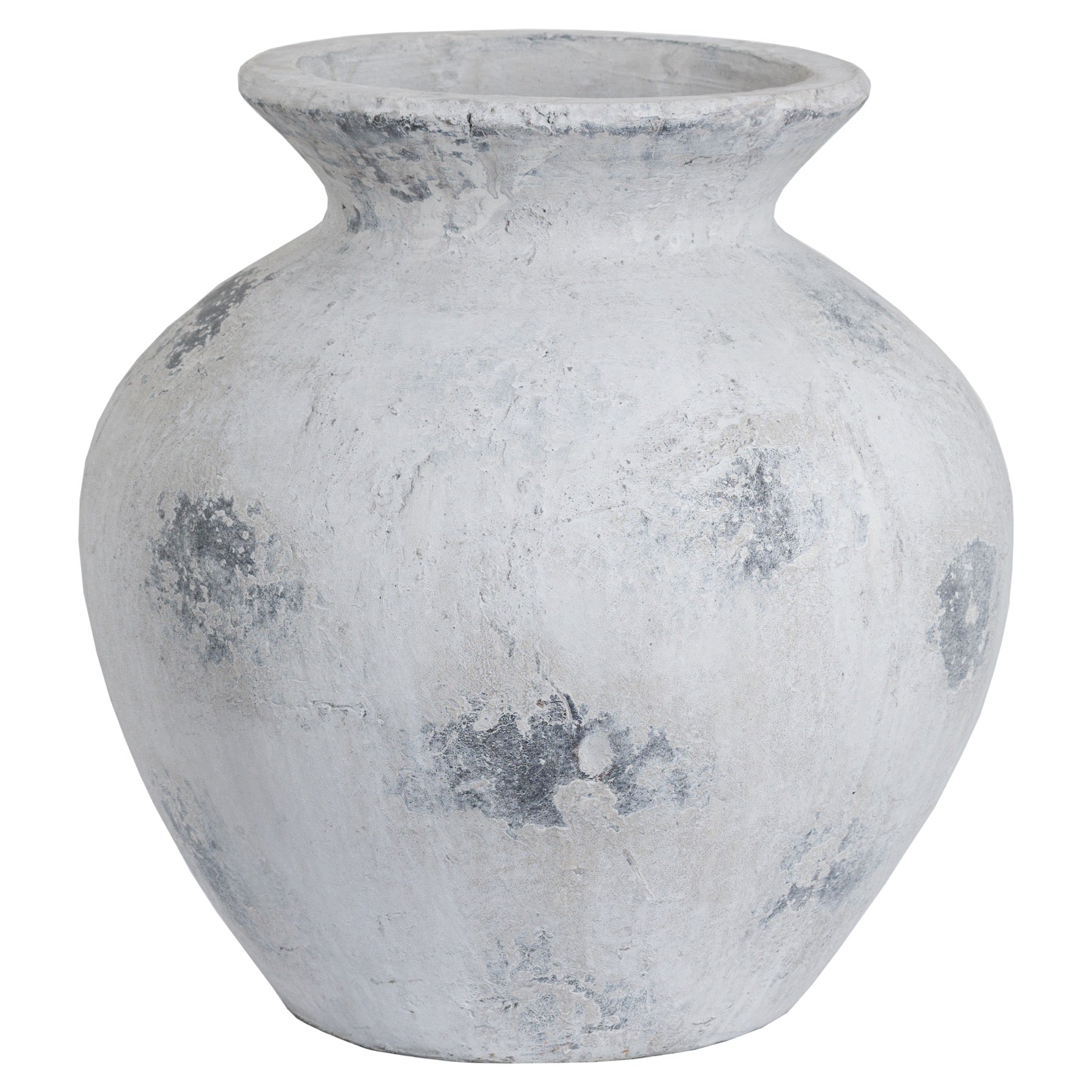 Downton Large Antique White Vase CERAMIC in stone displayed on a console table, luxury home decor