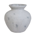 Darcy Antique White Vase CERAMIC in stone displayed on a console table, luxury home decor