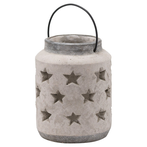 Bloomville Large Stone Star Lantern in stone, made from ceramic