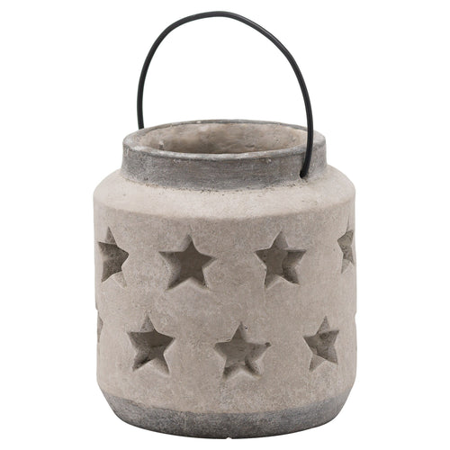 Bloomville Stone Star Lantern in stone, made from ceramic