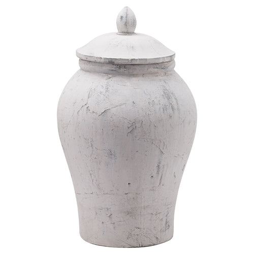 Bloomville Large Stone Ginger Jar in stone, made from ceramic